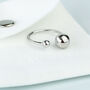Sterling Silver Ball Detail Open Ring, thumbnail 3 of 4