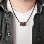 Personalised Men's Wooden Family Rectangular Bead Necklace, thumbnail 2 of 8