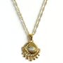 18k Gold Plated Evil Eye Jewelled Pendant Necklace, thumbnail 2 of 2