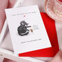 Cute Black Cat With Mouse Valentine Card, thumbnail 4 of 5