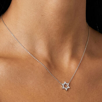 Gold Or Silver Women's Star Of David Pendant Necklace, Celestial Jewellery, 5 of 5
