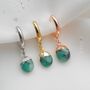 Emerald May Birthstone Hoop Earrings, thumbnail 4 of 10