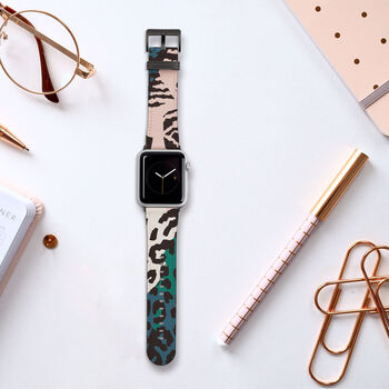 Wild Colour Pattern Vegan Leather Apple Watch Band, 6 of 7