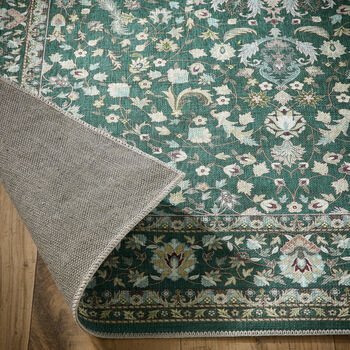 Washable Windsor Emerald Rug, 3 of 3