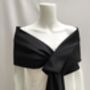 Black Duchess Satin Wrap For Special Occasions, thumbnail 6 of 7