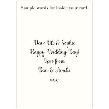 Personalised Wedding Card, Large A5, 2 of 6