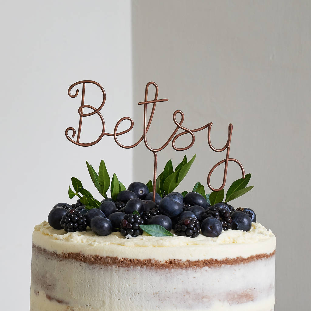 Personalised Name Wire Birthday Cake Topper By The Letter Loft Notonthehighstreet Com