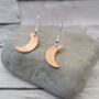 Copper Dangle Moon Earrings Handmade, thumbnail 1 of 4