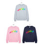 Neon Rainbow Reindeers Kids Christmas Sweatshirt Jumper, thumbnail 4 of 7