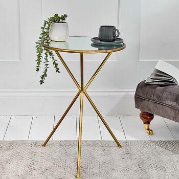 Mirrored Brass Side Table, 2 of 5