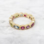 18ct Gold Plated Colourful Stones Eternity Ring, thumbnail 1 of 6