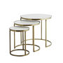 White Marble And Brass Nesting Tables, thumbnail 1 of 2