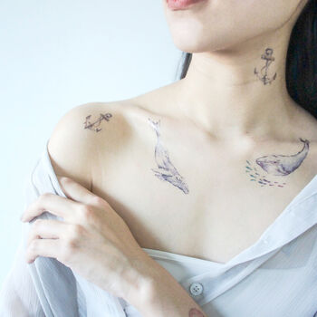 Whales Temporary Tattoos Stickers, 6 of 9