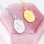 Lily Flower Oval Pendant Necklace In Sterling Silver, thumbnail 3 of 8