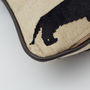 Dachshund Cushion With Leather Piping, thumbnail 3 of 3