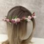 Pink Dried Flower Girl Crown, thumbnail 1 of 8