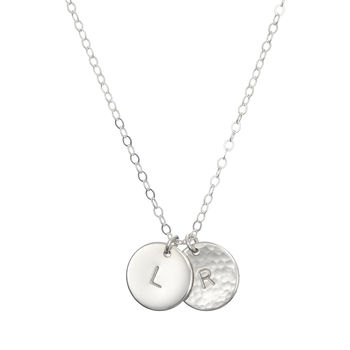 Silver Initials Necklace With Two Or More Discs, 3 of 6