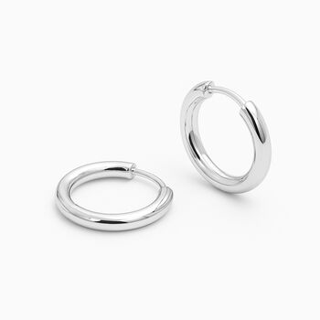 Sterling Silver Mini Sleeper Hoop Earrings – 10mm, 3 of 8