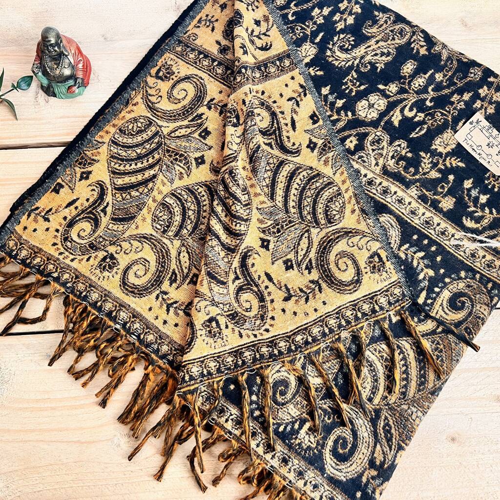 Vintage Paisley Woven Throw Blanket Or Oversized Scarf, 1 of 12