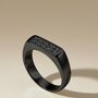 Black Personalised Signet Ring, thumbnail 1 of 6