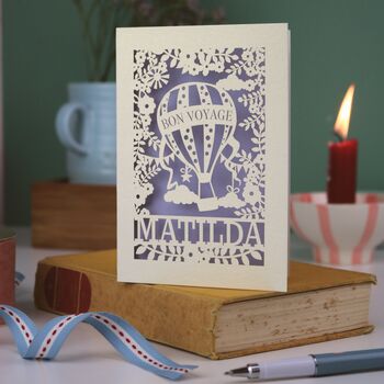 Personalised Papercut Bon Voyage Card, 5 of 7