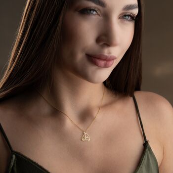 Sterling Silver Sailboat Necklace, 7 of 9