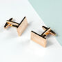Personalised Rectangle Rose Gold Plated Cufflinks, thumbnail 1 of 7