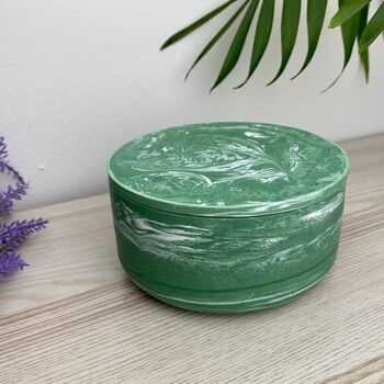 Emerald Green Wide Smooth Storage Pot With Lid, 3 of 7
