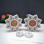 Wooden Star Tea Light Candle Holder, Set Of Two, thumbnail 2 of 4
