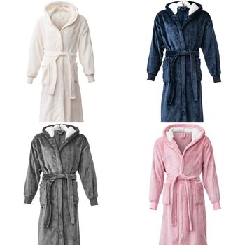 Personalised Sherpa Hooded Fluffy Cuffed Robe, 3 of 10