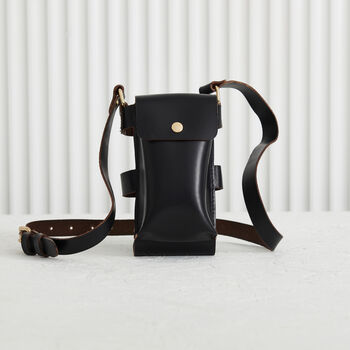 Personalised Leather Water Bottle And Phone Holder With Hot Stamped Name Or Initials, 7 of 11