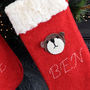 Christmas Stocking Or Sack With Crocheted Teddy Bear, thumbnail 3 of 3