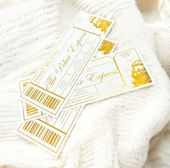 Gold Foiled Personalised Polar Express Ticket, 2 of 3