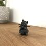 Miniature Bronze Panda Sculpture 8th Anniversary Gift, thumbnail 4 of 10