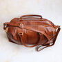 Leather Holdall Bag, Tan, thumbnail 5 of 6
