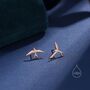 Sterling Silver Mismatched Asymmetric Swallow Bird Stud Earrings, thumbnail 3 of 12