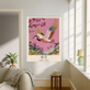 Pink Crane Japanese Art Print, thumbnail 2 of 5