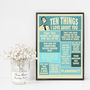 Ten Things I Love About You, Personalised Print For Him, thumbnail 2 of 10