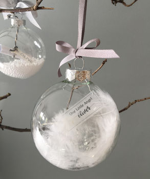 Personalised Memorial Christmas Feather Filled Bauble, 9 of 10