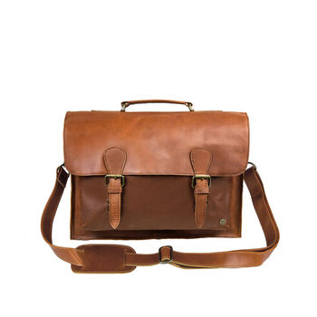 Personalised Leather Classic Messenger Satchel, 3 of 12