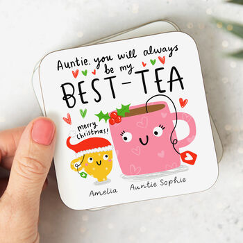 'Auntie My Best Tea' Personalised Christmas Mug, 2 of 2