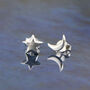 Tiny Moon And Star Stud Earrings, thumbnail 2 of 10
