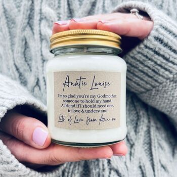 Personalised 'I'm So Glad You're My Godmother' Candle, 2 of 7