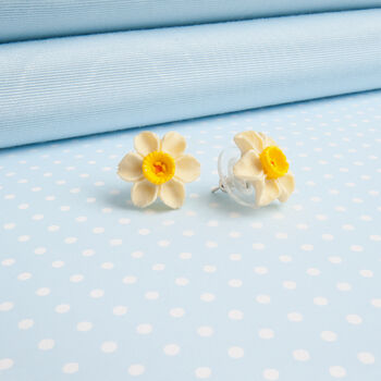 Hand Painted Daffodil Stud Earrings In Two Sizes, 2 of 4
