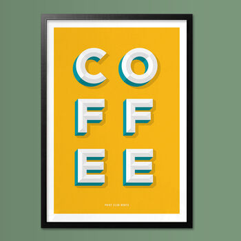 Coffee, Poster Print, Kitchen Wall Art, Wall Art Print, Fun Typography Print, Colourful Art, Home Decor, A5, A4, A3, A2, A1, 5 of 7
