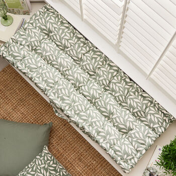 Botanical Leaves Padded Bench Cushion, 3 of 8