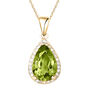 Peridot 18k Gold Plated Pear Drop Necklace, thumbnail 2 of 4