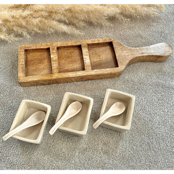Wooden Serving Tray With Snack Bowls, 7 of 7