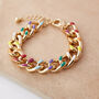 Rainbow Coloured Chunky Cuban Chain Bracelet, thumbnail 3 of 6