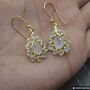 Floral Rainbow Moonstone Earrings: Silver Or Gold, thumbnail 8 of 11